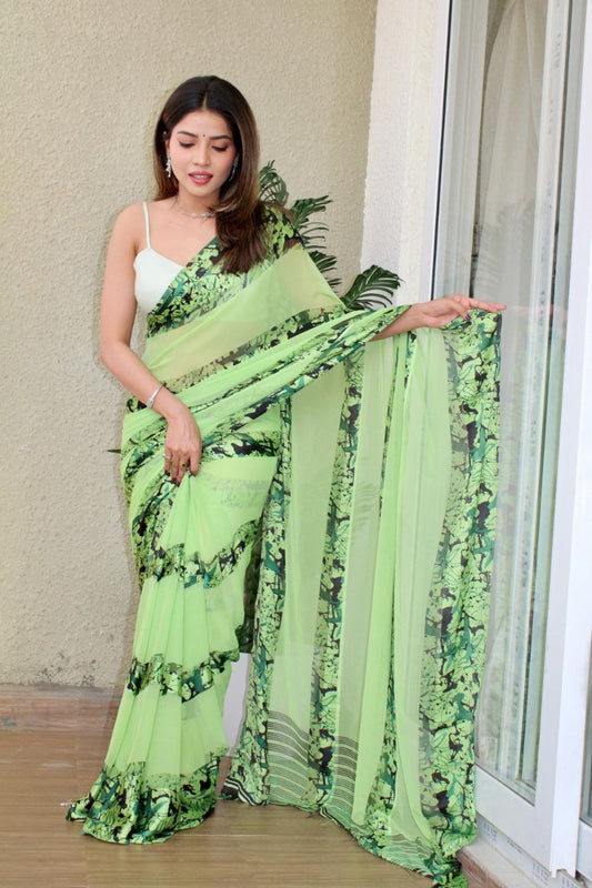 Women Printed Georgette Saree