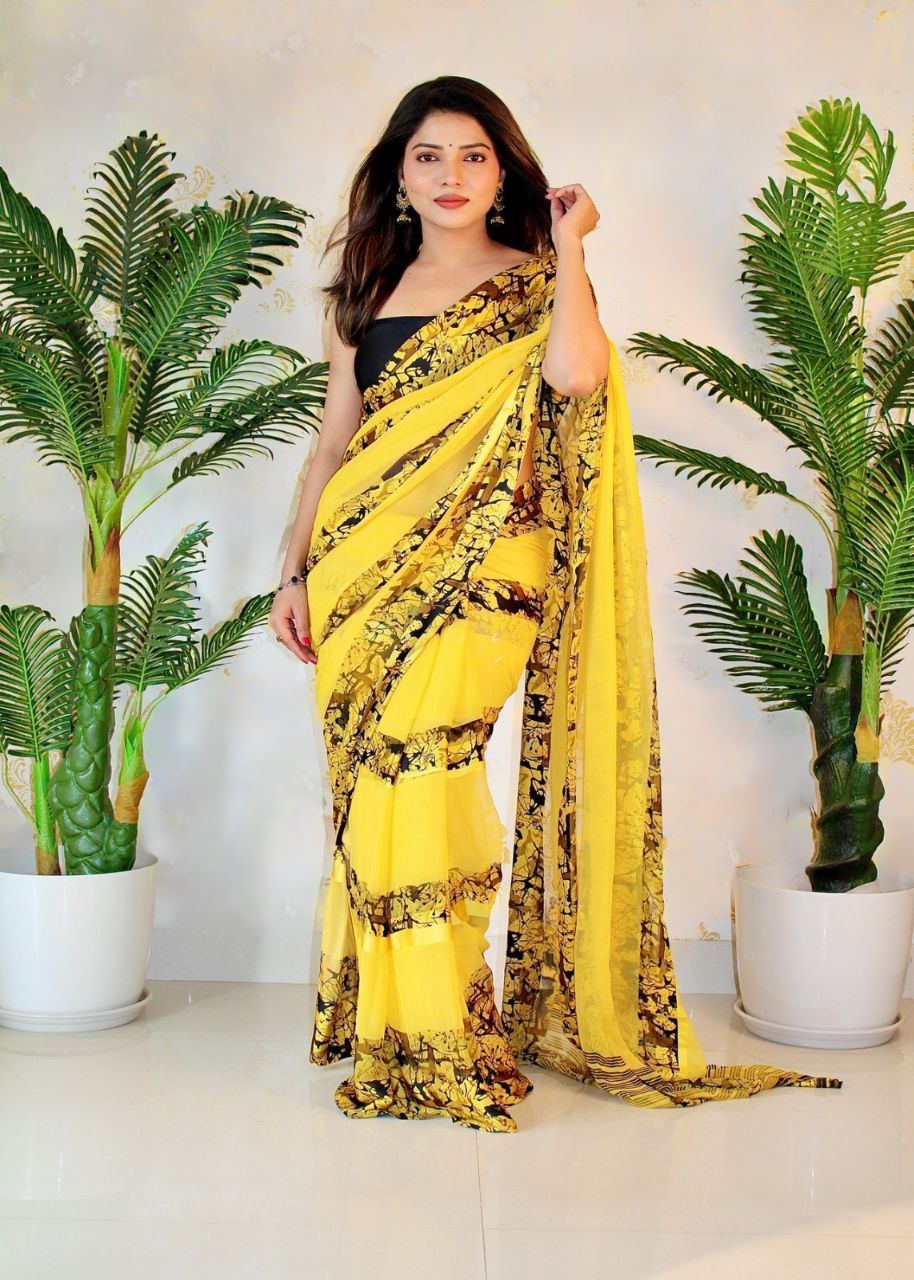 Women Printed Georgette Saree