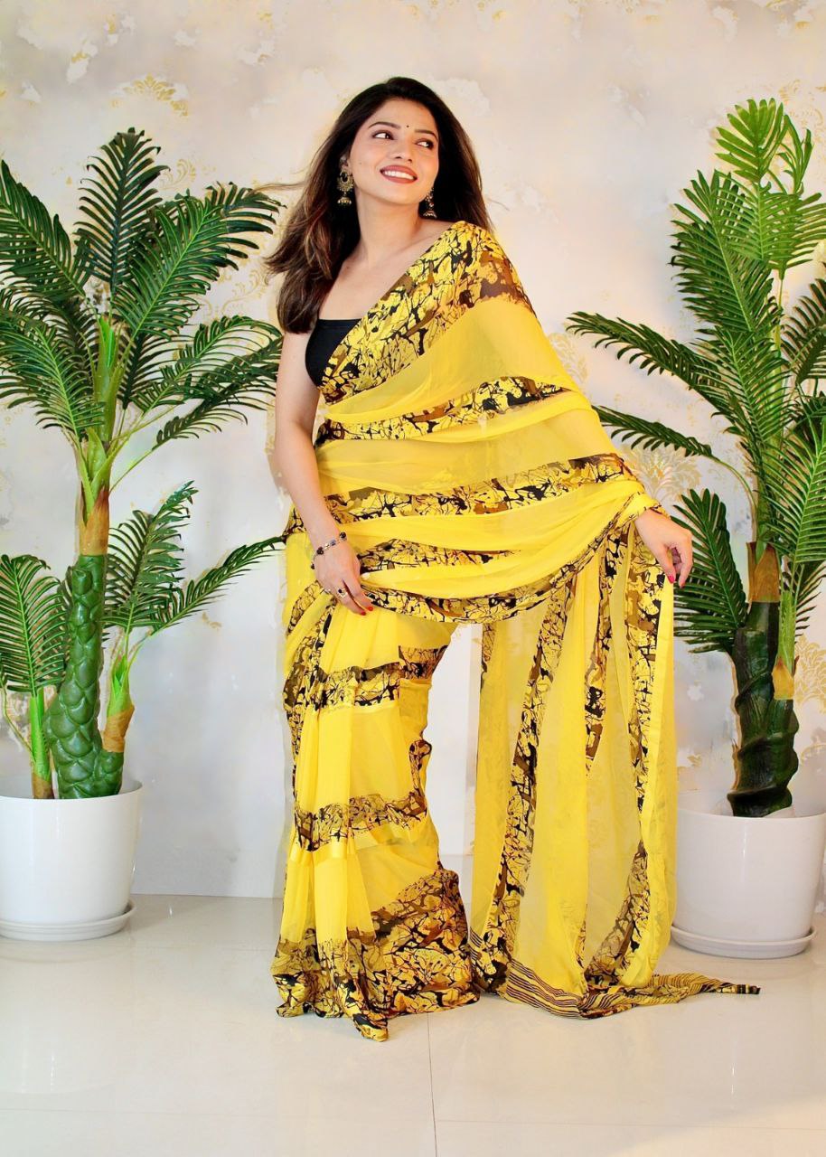 Women Printed Georgette Saree