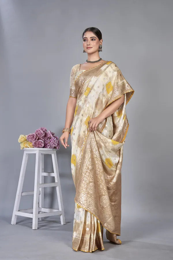 Designer Weaving Jaquard Dola Silk Sarees