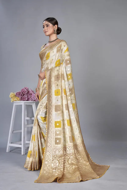 Designer Weaving Jaquard Dola Silk Sarees