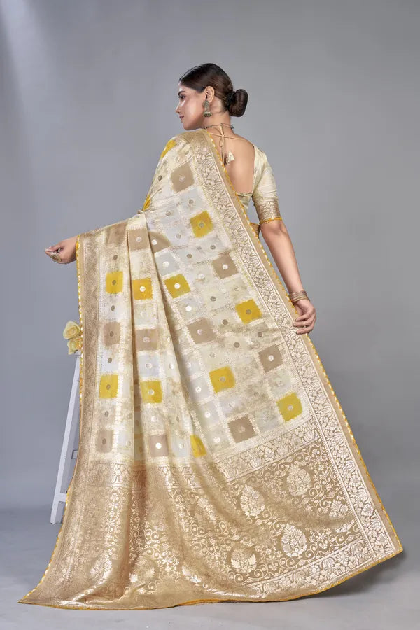 Designer Weaving Jaquard Dola Silk Sarees