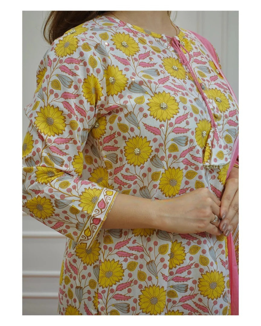 FLORAL COTTON SUIT