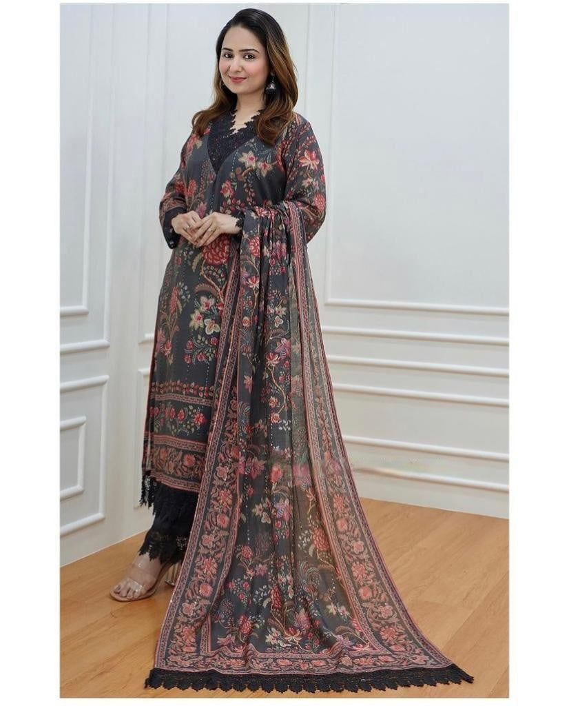 BLACK DIGITAL PRINTED KURTA SET