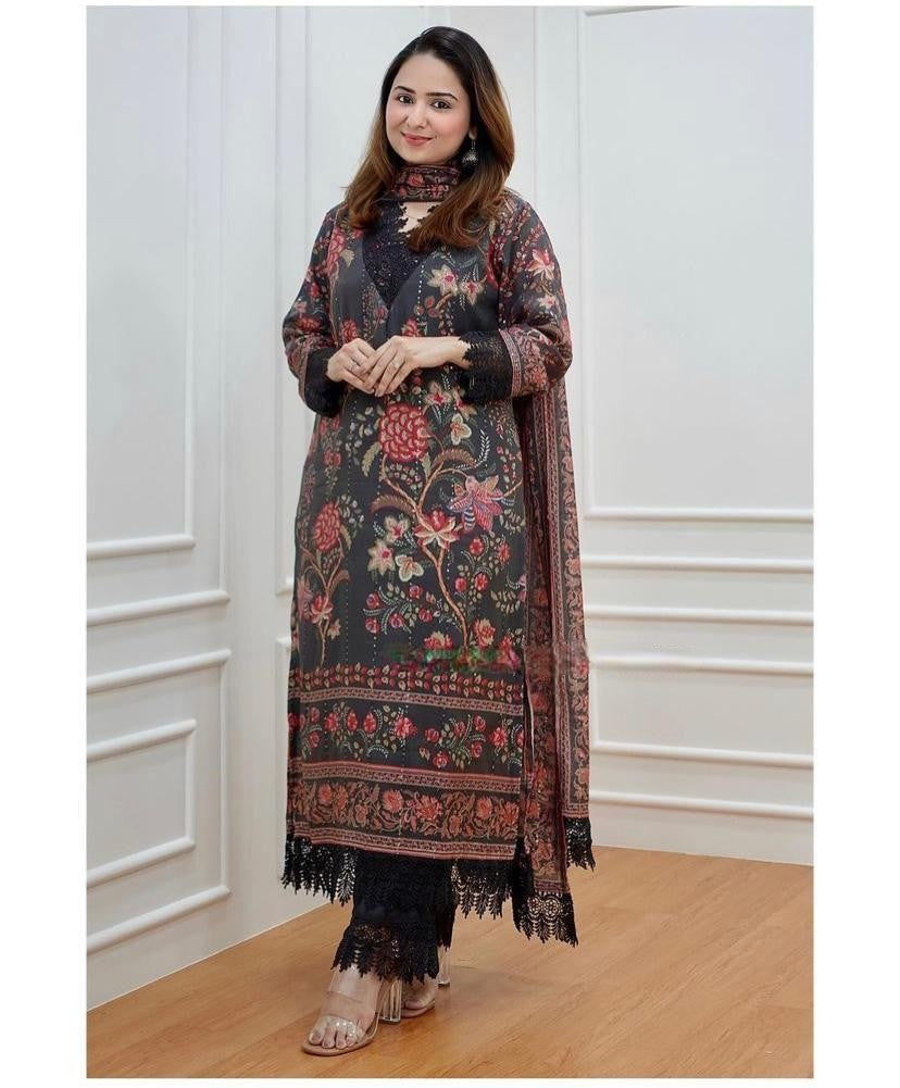 BLACK DIGITAL PRINTED KURTA SET