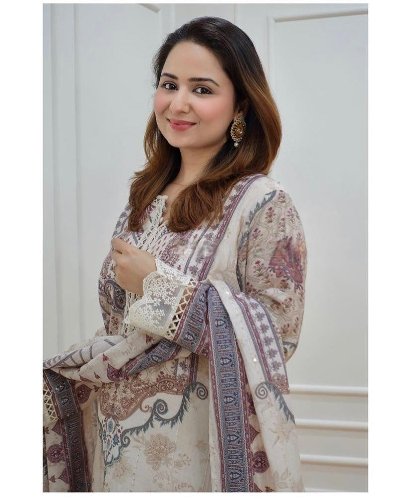 Ivory Digital Printed Kurta Set